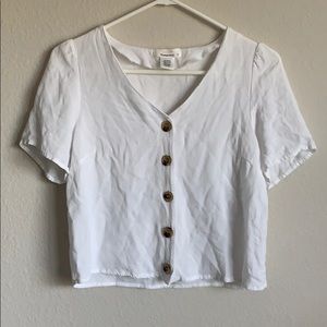 Cropped button up shirt, never worn!
